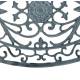 Paillasson en Fonte Tapis d’Entrée Gratte Pied Ovale Patiné Gris Décoration de Jardin Motif Volute 2x40x61cm
