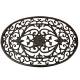 Paillasson en Fonte Tapis d’Entrée Gratte Pied Ovale Patiné Marron Décoration de Jardin Motif Volute 2x40x61cm