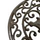 Paillasson en Fonte Tapis d’Entrée Gratte Pied Ovale Patiné Marron Décoration de Jardin Motif Volute 2x40x61cm
