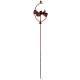 Eolienne Mobile à Hélices Tuteur à Plantes Acier Oxydé Décoration de Jardin à Piquer 19x26x141cm