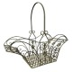 Panier Décoratif MM Acier Patiné Vert Support à Plantes à Anse Porte Plante Forme Evasée 20,5x41x43,5cm