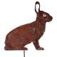 Lapin Gabin à Piquer Plaque de Jardin en Acier Oxydé Silhouette de Léporidé Décoration Extérieure 1x34,5x36,5cm