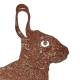 Lapin Gabin à Piquer Plaque de Jardin en Acier Oxydé Silhouette de Léporidé Décoration Extérieure 1x34,5x36,5cm