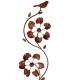 Eolienne Double Hélices Motif Oiseau Tuteur Mobile de Jardin en Acier Oxydé 11x38x192cm