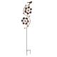 Eolienne Double Hélices Motif Oiseau Tuteur Mobile de Jardin en Acier Oxydé 11x38x192cm