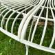Banc Semi-Circulaire Tour d'Arbre Demi-Lune Banquette de Parc en Fer Patiné Blanc 69x86x134cm