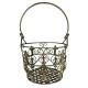 Petit Panier Jardinière à Fleurs en Métal Patiné Vert Antique Corbeille à Volutes 22x22x33,5cm