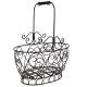Panier Décoratif MM Acier Patiné Marron Support à Plantes à Anse Porte Plante Forme Ovale 20,5x30x40cm