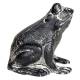 Grenouille Rainette Statuette Crapaud en Fonte Patinée Grise 10,5x12,5x13cm