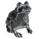 Grenouille Rainette Statuette Crapaud en Fonte Patinée Grise 10,5x12,5x13cm
