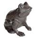 Grenouille Fonte Marron Rainette à Poser Décoration de Jardin Statuette 10,5x12,5x13cm