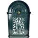 Fontaine de Jardin à Poser Source en Fonte d'Aluminium Verte et Robinet Laiton Décoration de Jardin 35x40x83cm