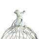 Petite Cage à Oiseaux Volière Ronde en Acier Patiné Blanc Abri Décoratif à Suspendre 15,5x15,5x28cm
