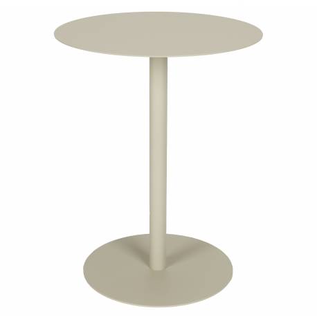 Bout de Canapé Rond Snow Outdoor Zuiver Sellette Table d'Appoint Extérieure Acier Inoxydable Beige 35x35x45cm