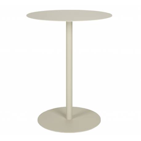 Table de Bistrot Ronde Snow Outdoor Zuiver Table à Manger Extérieure en Acier Inoxydable Beige 57x57x75cm