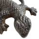 Salamandre en Fonte Reptile à Poser Patiné Marron Animal de Jardin en Relief Décoration 4x13x19,5cm