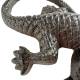 Salamandre en Fonte Reptile à Poser Patiné Marron Animal de Jardin en Relief Décoration 4x13x19,5cm