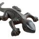 Salamandre en Fonte Reptile à Poser Patiné Marron Animal de Jardin en Relief Décoration 3,5x11x20cm