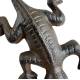 Salamandre en Fonte Reptile à Poser Patiné Marron Animal de Jardin en Relief Décoration 3,5x11x20cm