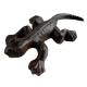 Salamandre en Fonte Reptile à Poser Patiné Marron Animal de Jardin en Relief Décoration 2,5x7x12,5cm