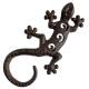 Salamandre en Fonte Géko Mural Patiné Marron Animal de Jardin en Relief Décoration 3,5x11,5x21,5cm