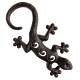 Salamandre en Fonte Géko Mural Patiné Marron Animal de Jardin en Relief Décoration 3,5x11,5x21,5cm