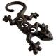 Salamandre en Fonte Géko Mural Patiné Marron Animal de Jardin en Relief Décoration 3,5x11,5x21,5cm