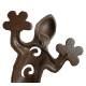 Salamandre en Fonte Géko Mural Patiné Marron Animal de Jardin en Relief Décoration 3,5x11,5x21,5cm