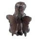 Statuette à Poser Petite Fée en Fonte Patinée Marron Décoration de Jardin 6x10x10,5cm