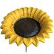 Fleur à Piquer Tournesol en Fonte Marron et Jaune Tuteur Décoration de Jardin Colorée 13x13x74cm