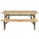 Ensemble Extérieur Avenue Zuiver Set Table et 2 Bancs En Pin Naturel Salon Mobilier de Jardin