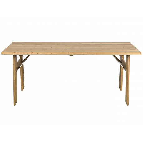 Table Extérieure Avenue Zuiver Table de Repas Rectangulaire En Pin Naturel Mobilier de Jardin 75x79x180cm