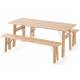 Table Extérieure Avenue Zuiver Table de Repas Rectangulaire En Pin Naturel Mobilier de Jardin 75x79x180cm