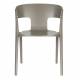 Lot de 4 Chaises Horizon Zuiver Assises de Repas Extérieures en Polypropylène Taupe Fauteuils Outdoor 52,5x57,5x75cm