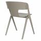 Lot de 4 Chaises Horizon Zuiver Assises de Repas Extérieures en Polypropylène Taupe Fauteuils Outdoor 52,5x57,5x75cm