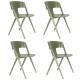Lot de 4 Chaises Horizon Zuiver Assises de Repas Extérieures en Polypropylène Vert Fauteuils Outdoor 52,5x57,5x75cm