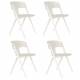 Lot de 4 Chaises Horizon Zuiver Assises de Repas Extérieures en Polypropylène Beige Fauteuils Outdoor 52,5x57,5x75cm