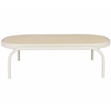 Table Extérieure Vista Zuiver Table Basse en Aluminium Thermolaquée Guéridon Ovale sur Pied 32x62,5x110cm