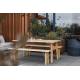 Ensemble Extérieur Avenue Zuiver Set Table et 2 Bancs En Pin Naturel Salon Mobilier de Jardin