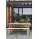 Ensemble Extérieur Avenue Zuiver Set Table et 2 Bancs En Pin Naturel Salon Mobilier de Jardin