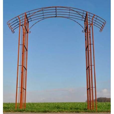 Arche Blois Structure en Acier Oxydé Brut Support à Grimpants Produit Technique de Jardin 50x225x236cm
