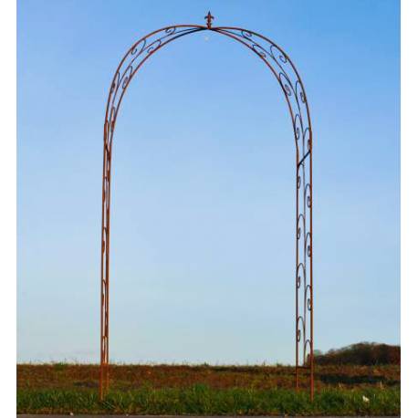 Arche Sheffiled Structure en Acier Oxydé Brut Support à Grimpants Structure de Jardin 46x124,5x240cm