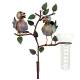 Superbe Pluviomètre à Piquer Tuteur Plante Décoration de Jardin Motif Oiseaux en Fer Patiné et Tube en Verre 15x29x132cm