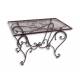 Table Basse Papillon Rectangulaire Acier Marron Desserte Table d'Appoint Pliable de Jardin 50x56x85cm