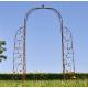 Arche Cosy Porte de Jardin avec Grilles Tuteur à Rosier en Acier Oxydé 42x158x213cm