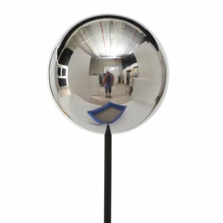 Boule Chromée PM à Piquer Sculpture de Jardin Décoration Extérieur 7x7x55cm