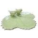 Bain Oiseau en Forme de Feuille Bénitier en Terre Cuite Emaillée Vert Clair Grainetier 9x24x26cm