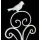 Grande Grille Treillis de Jardin Tuteur à Fleurs Plantes en Acier et Oiseaux en Fonte Blanc 2x40x122cm