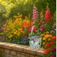 Petite Jardinière Façon Panier Pot de Fleur Bac de Plantation en Acier Blanc 21,5x21,5x33cm