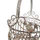 Petite Jardinière Façon Panier Pot de Fleur Bac de Plantation en Acier Marron 21,5x21,5x33cm
